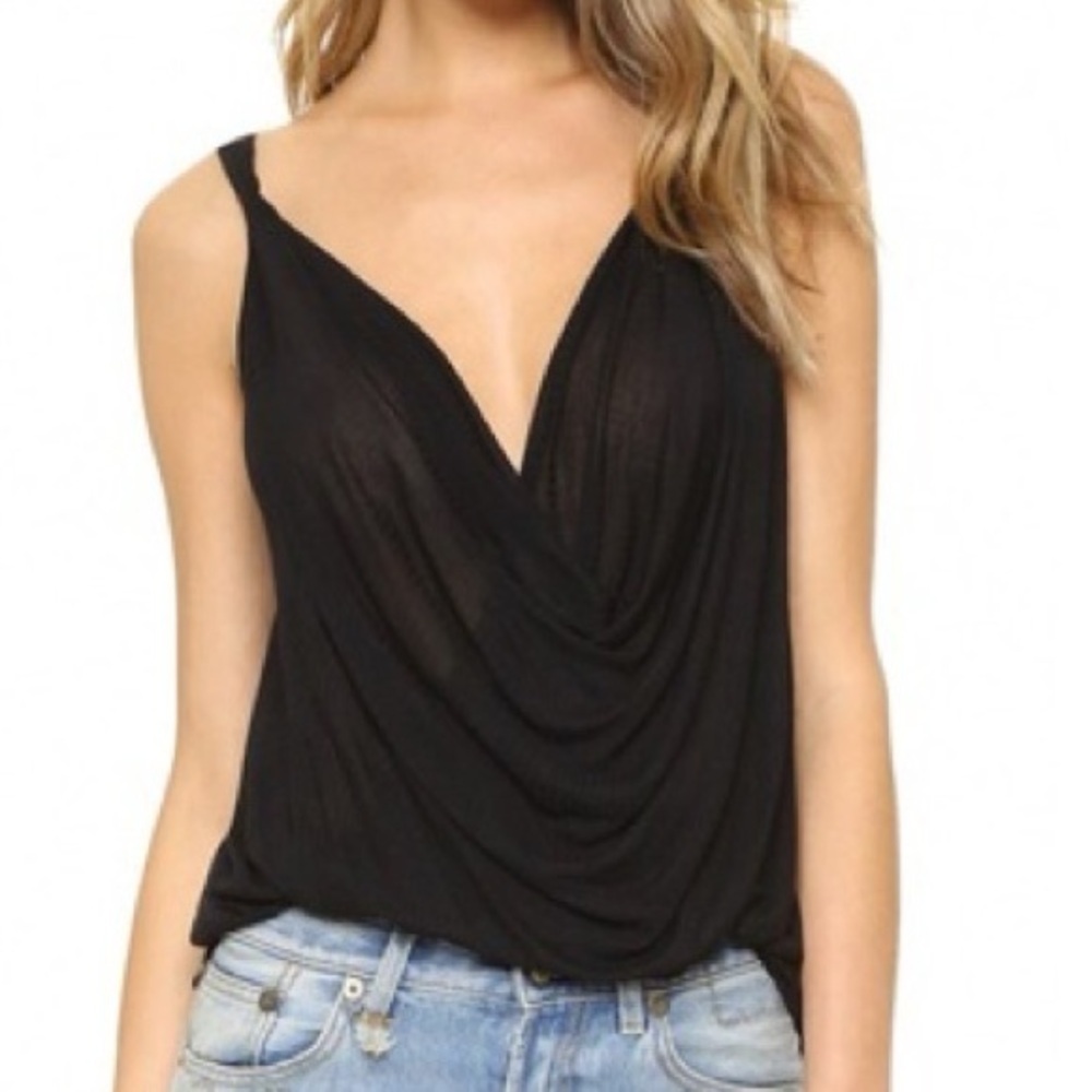 NWOT FP Draped Tank Top with Front Twist in Black Size S